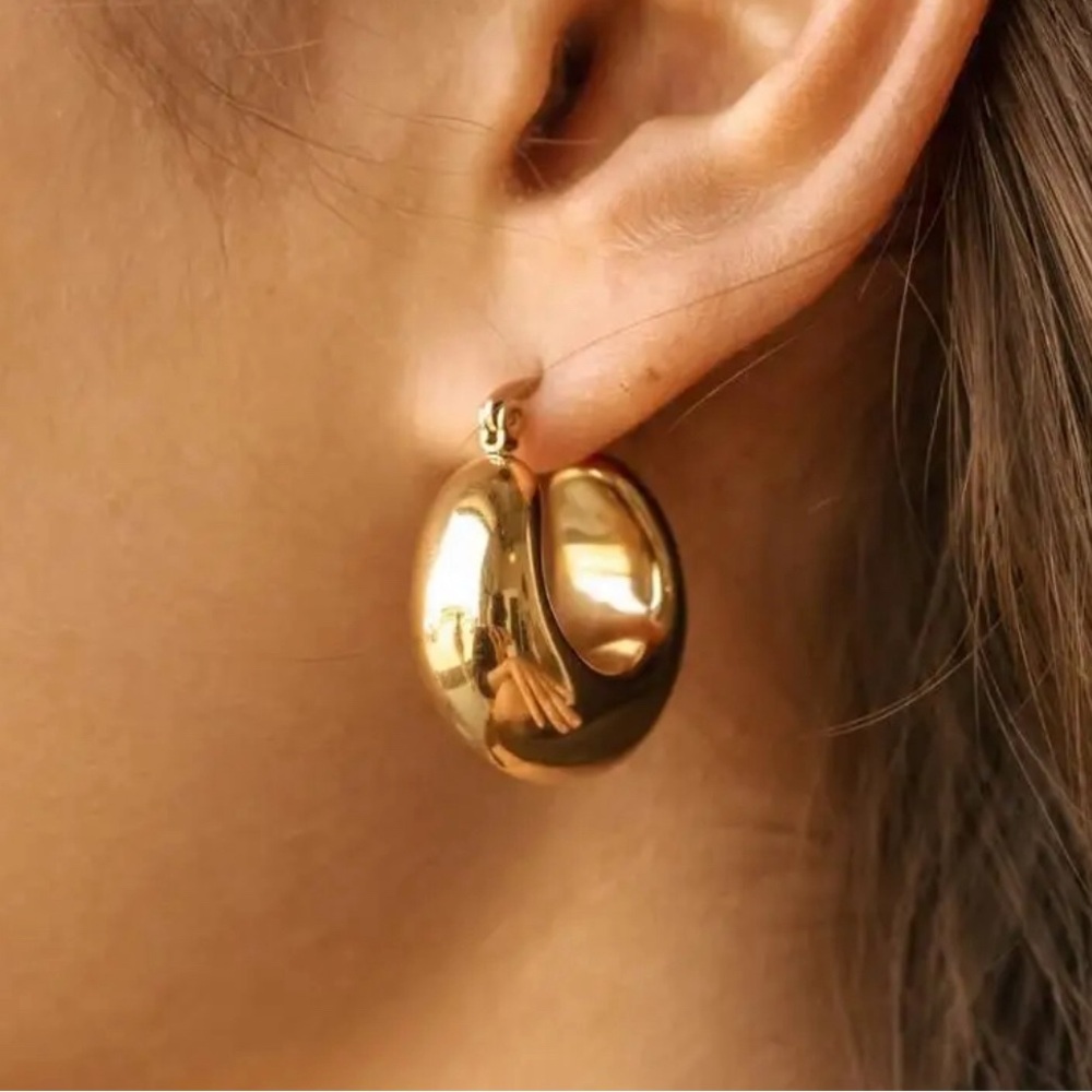 Bold Hoops - Nickel-Free Chunky Earrings | 18k Gold Plated Minimalist Jewelry